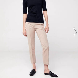 AKRIS PUNTO cotton blend cropped pants trousers pockets back closure beige sz 8